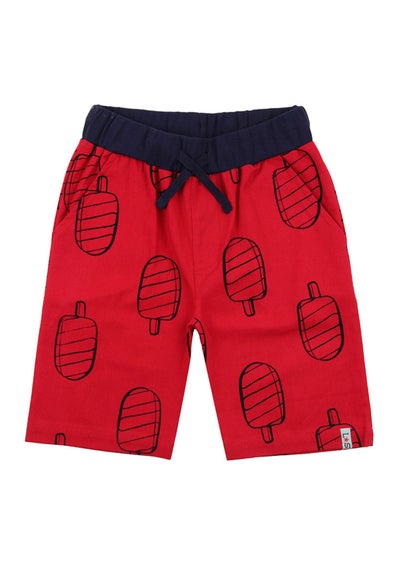 Lilly & Sid Red Lollypop Print Shorts (24 Months- 8 Years)
