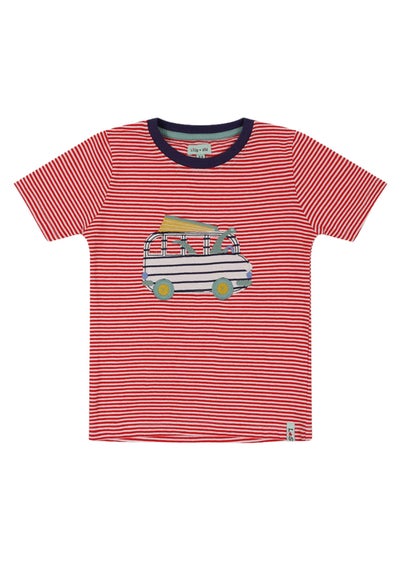 Lilly & Sid Red Car Applique T- Shirt (24 Months- 8 Years)