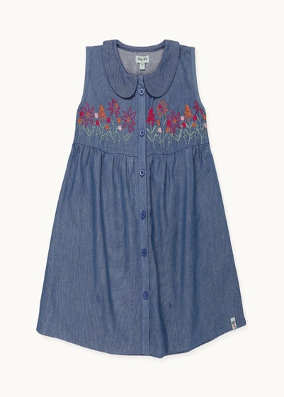 Lilly & Sid Blue Floral Embroidered Dress (0-8 Years)