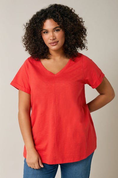 Evans Curve Poppy Red Premium Cotton T-Shirt