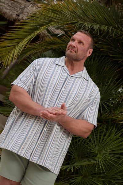 Badrhino White & Blue Stripe Shirt