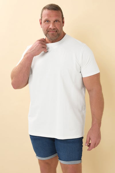 BadRhino Big & Tall White Textured T-Shirt