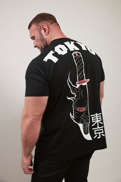BadRhino Black 'Tokyo' Print T-Shirt