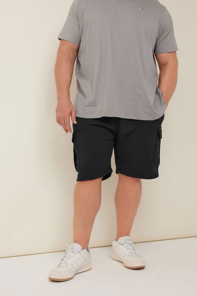 Badrhino Black Essential Cargo Jogger Shorts