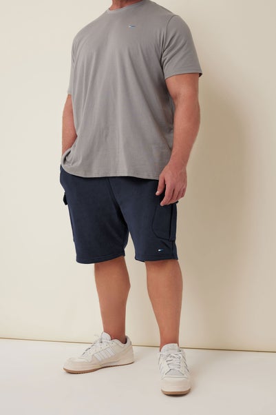 Badrhino Navy Blue Essential Cargo Jogger Shorts