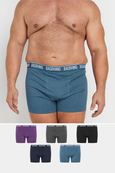 BadRhino 5 Pack Blue & Grey Boxers