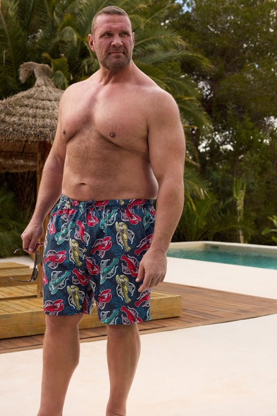 BadRhino Navy Blue Lobster Print Swim Shorts