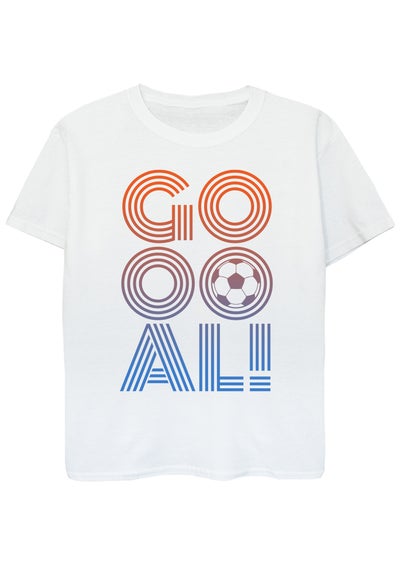 Brands In Football Goal Kids White Graphic T-Shirt (3-13 Years)