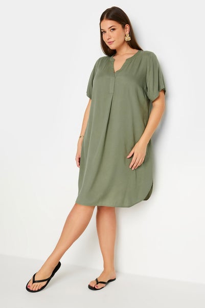 Yours Curve Khaki Green Midi Tunic Dress