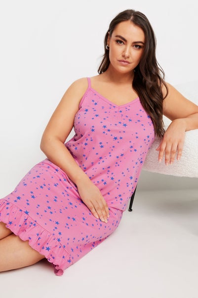 YOURS Curve Pink Star Print Chemise