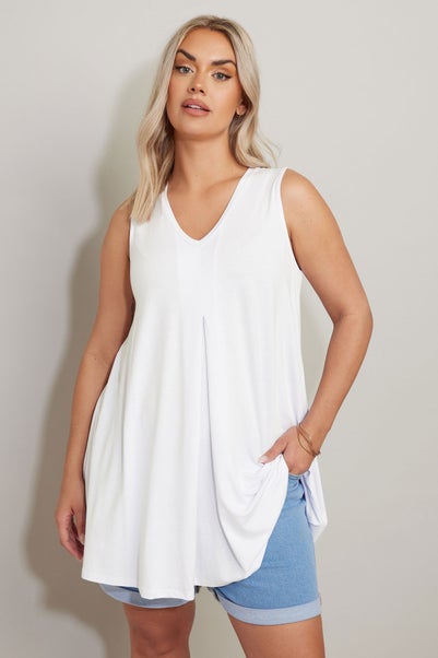 Yours Curve White Swing Vest Top