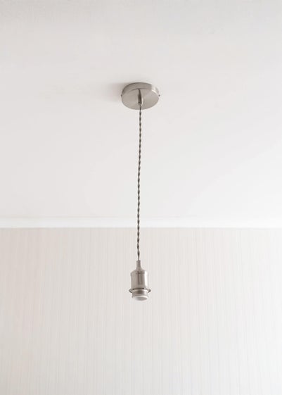 ValueLights Shaw Brushed Chrome Adjustable Pendant Ceiling Light