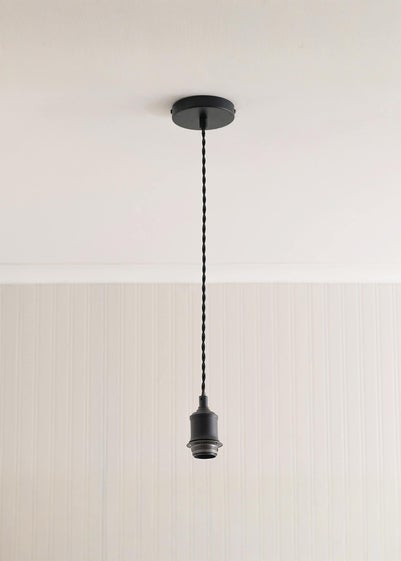 ValueLights Shaw Matte Black Adjustable Single Pendant Ceiling Light