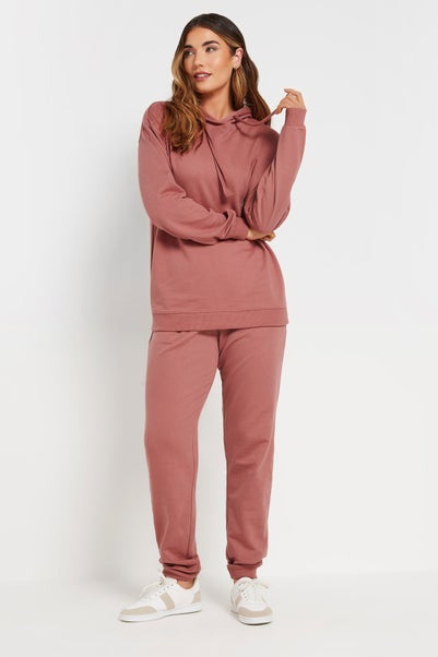 Long Tall Sally Coral Pink Jersey Drawcord Cuffed Joggers