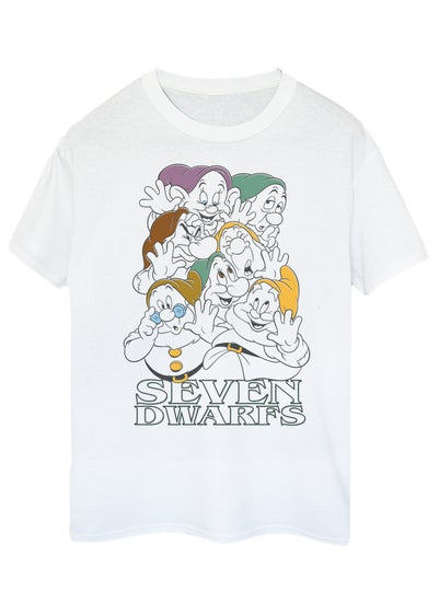 Disney Snow White Line Drawing White Graphic T-Shirt