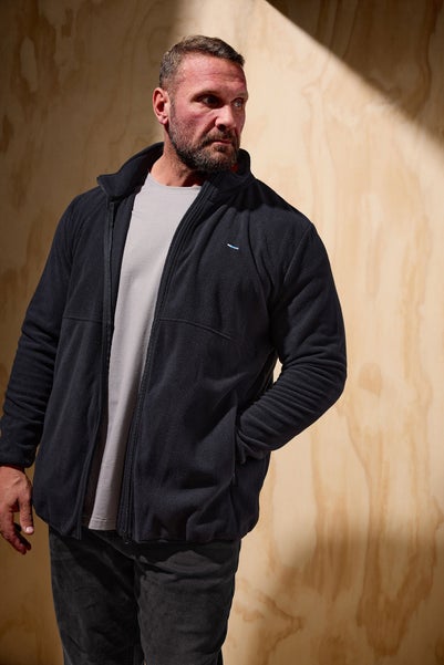 BadRhino Big & Tall Black Essential Zip Through Fleece