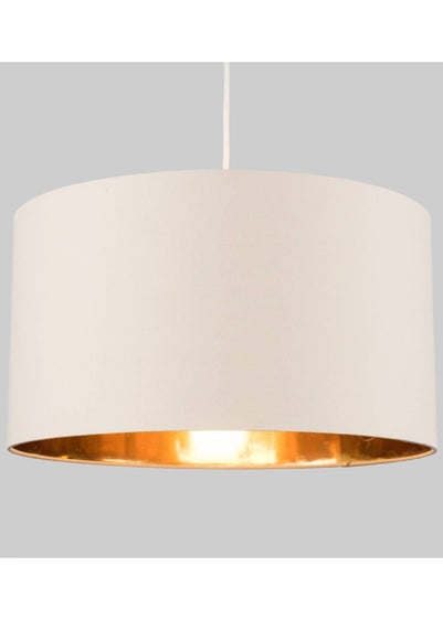 ValueLights Reni 45cm Easy Fit Lamp Shade Beige with Metallic Gold Inner