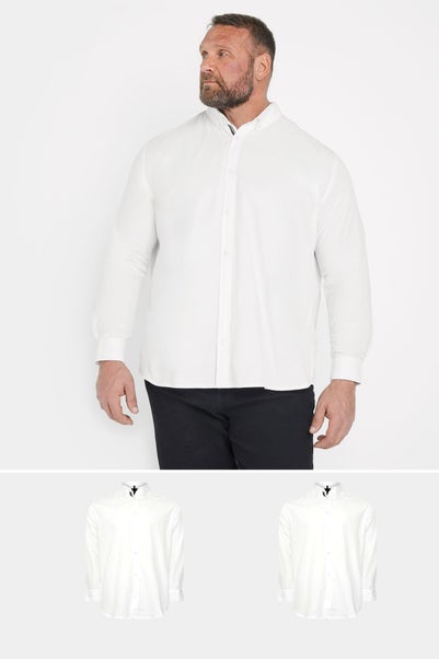 BadRhino Big & Tall 2 PACK White Long Sleeve Poplin Shirts
