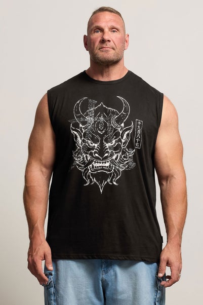 BadRhino Japanese Black Demon Graphic Vest Top