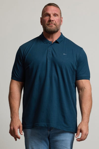BadRhino Big & Tall Navy Teal Blue Core Polo Shirt