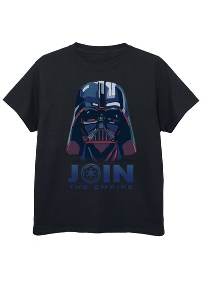 Star Wars Vader Join The Empire Kids Black Printed Graphic T-Shirt (3-13 Years)