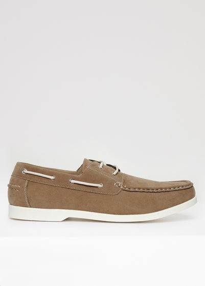 Threadbare Stone Faux Suede Boat Shoes