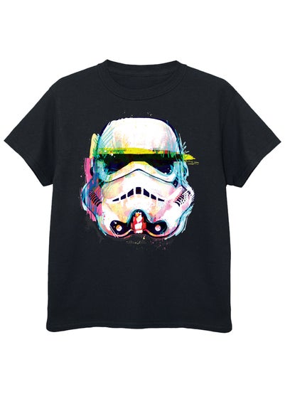 Star Wars Stormtrooper Command Art Boys Black Graphic T-Shirt (3-13 Years)