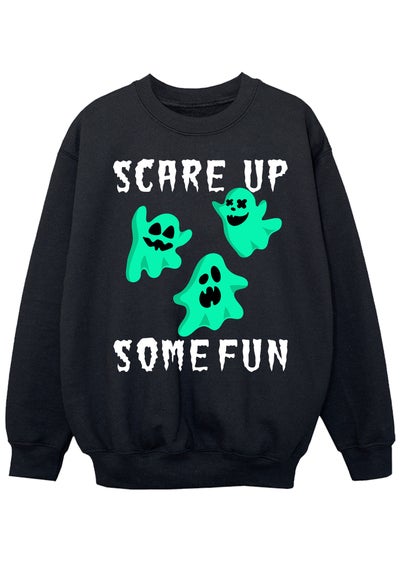 Brands In Halloween Scare Up Some Fun Boys Black Graphic Sweatshirt (3-13 Years)