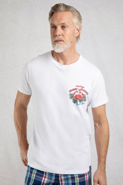 Weird Fish White Crabby Shack Back Print Graphic T-Shirt