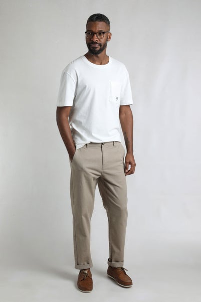Weird Fish Stone Charleigh Textured Chino Trouser