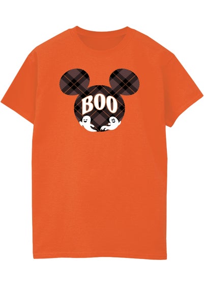 Disney Mickey Mouse Boo Halloween Men's Orange Graphic T-Shirt