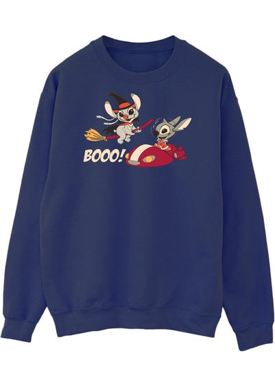 Disney Lilo & Stitch Boo Halloween Women's Navy Graphic Sweatshirt
