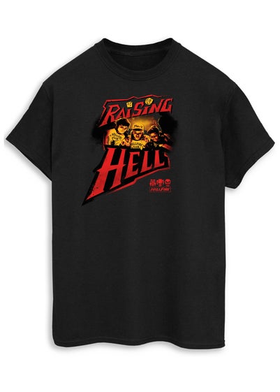 Stranger Things Raising Hell Women's Black Graphic Boyfriend Fit T-Shirt