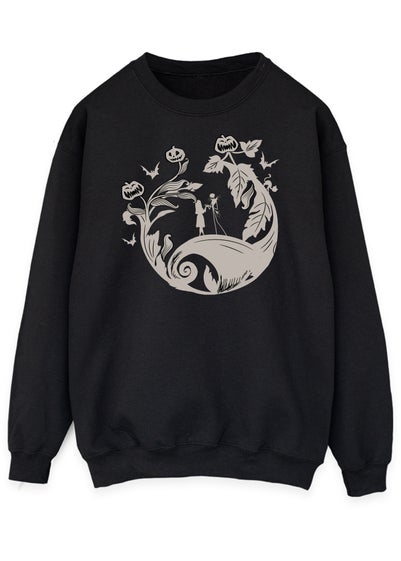 Disney The Nightmare Before Christmas Leaves Women's Black Graphic Sweatshirt