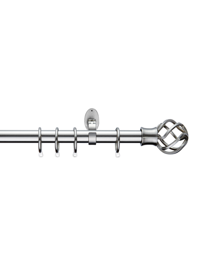 Little Black Book Stainless Steel Extendable Caged Ball Curtain Pole