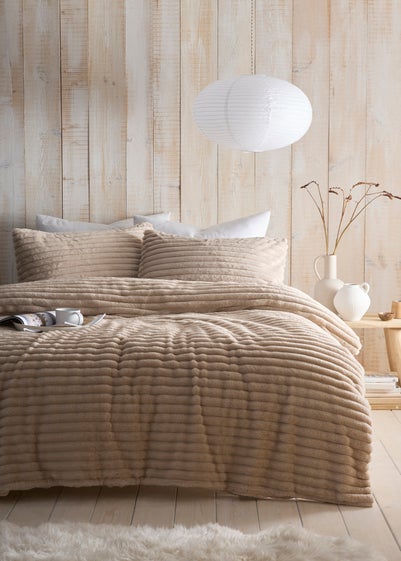 Appletree Morritz Soft Faux Fur Natural Duvet Cover Set