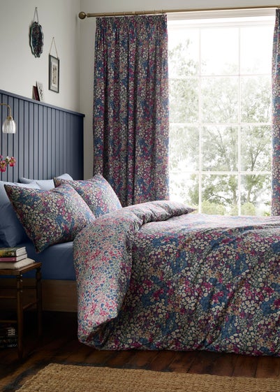 Dreams & Drapes Bessie Reversible Navy Duvet Cover Set