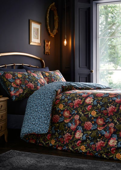 Dreams & Drapes Bejewelled Reversible Navy Duvet Cover Set