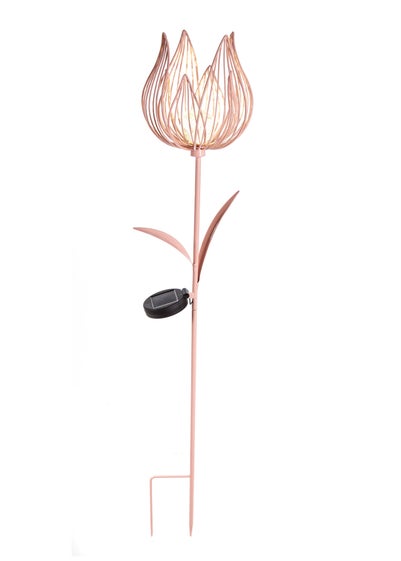 Premier Decorations Pink Solar Metal Tulip Garden Stake Light