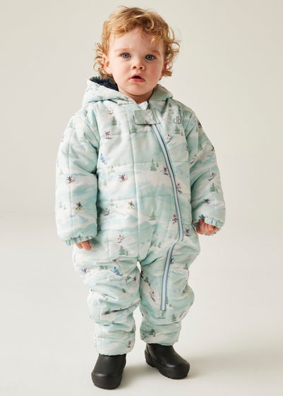 Dare2B Grey/Blue Kids' Bambino II Showerproof Waterproof Insulated Snowsuit (0-72 months)