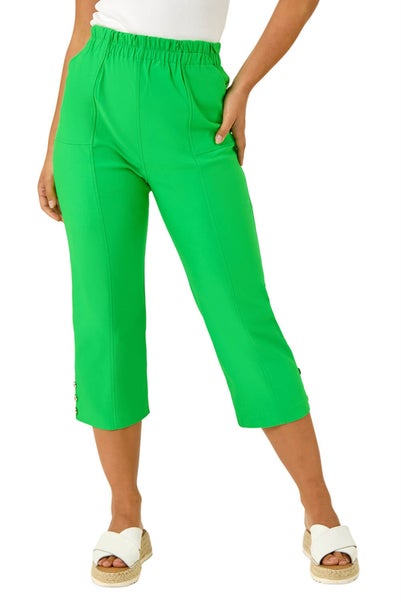 Roman Green Petite Bengaline Cropped Trouser