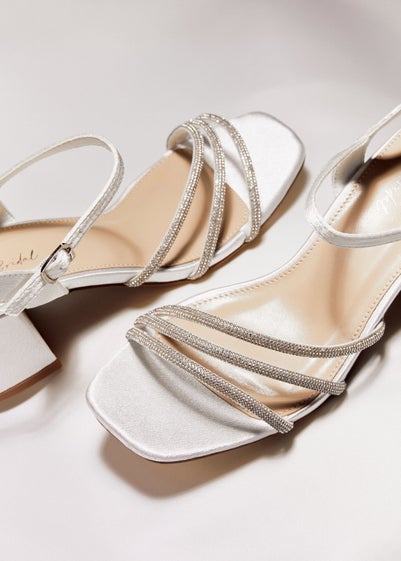 Linzi Mariah Wide Fit Ivory Satin Open Back Heel