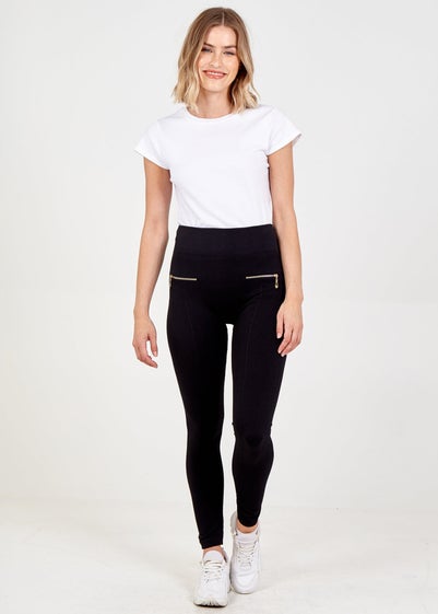 Blue Vanilla Black Black Slim Fit Trousers With Zips