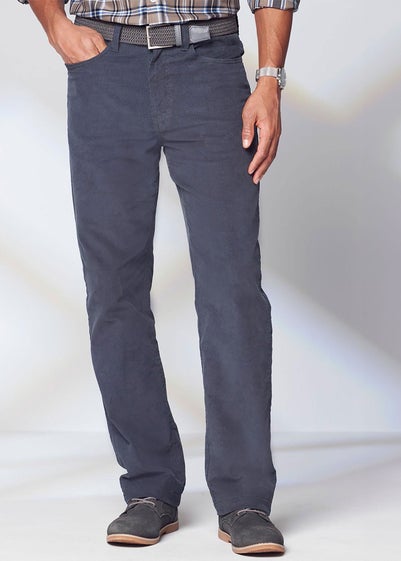 Cotton Traders Blue Grey Stretch Cord Jeans