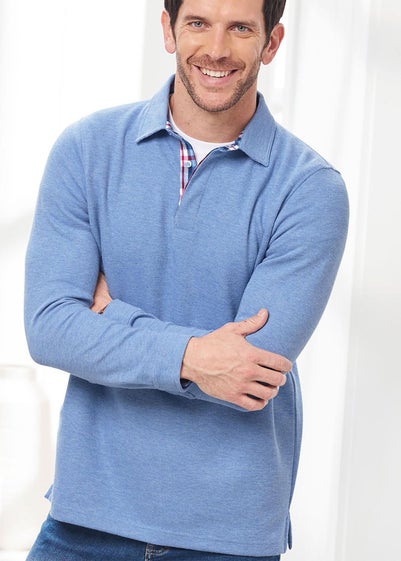 Cotton Traders Blue Frost Brushed Rib Top
