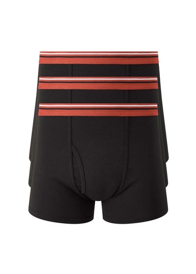 Cotton Traders Black 3 Pack Modal Blend Trunks