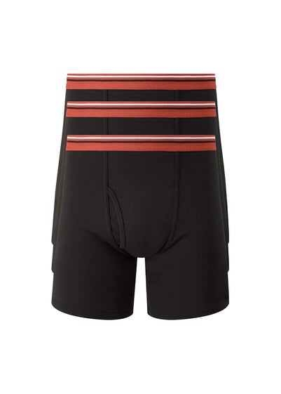 Cotton Traders Black 3 Pack Modal Blend Longer Length Trunks