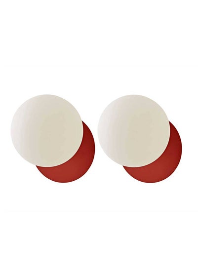 ValueLights Darla Pair of Rust Bathroom Wall Lights with Bulbs