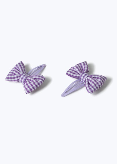 Flitzy Purple Bow Hair Clips
