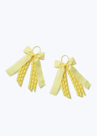 Flitzy Yellow Bow Hair Bobbles